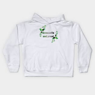 Aromantic and proud floral design Kids Hoodie